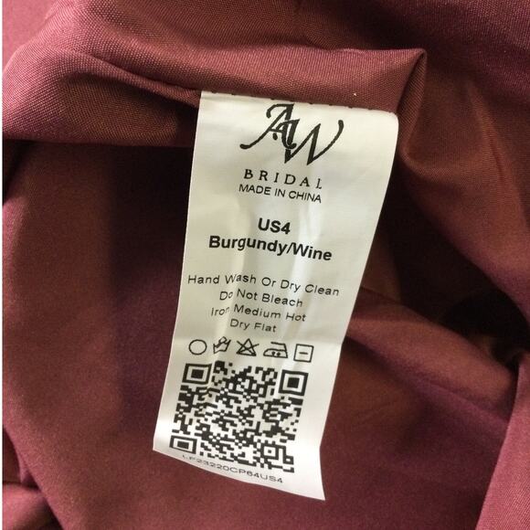 AW BRIDAL SZ 4 S burgundy April wedding guest cocktail party maxi dress NEW B21 - Picture 9 of 9